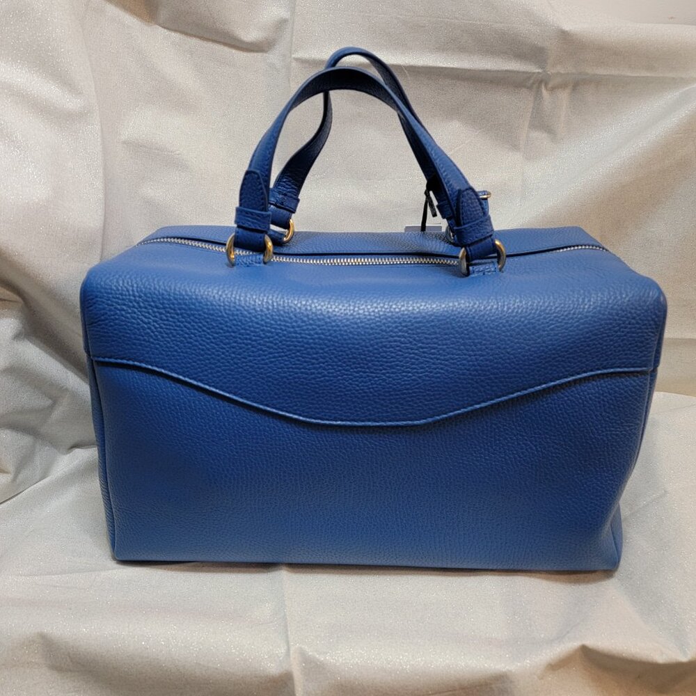 VERSACE Bluette Vitello Leather Traveling Case Bag w/Extra Shoulder Strap - Picture 5 of 12